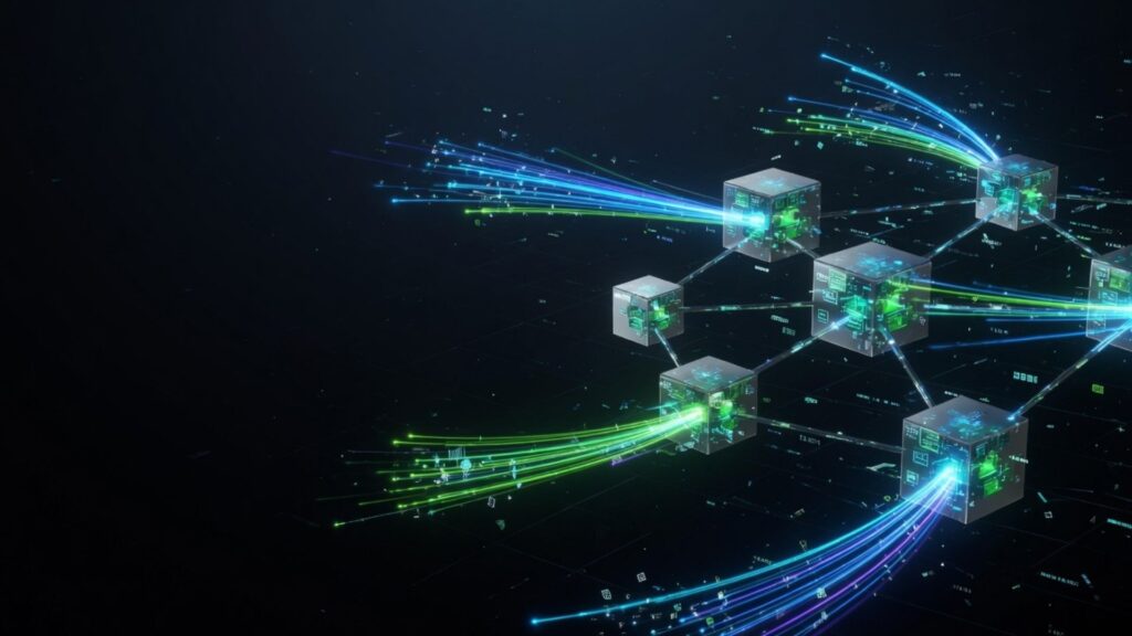 High speed blockchain transaction network representing Litecoin processing speed
