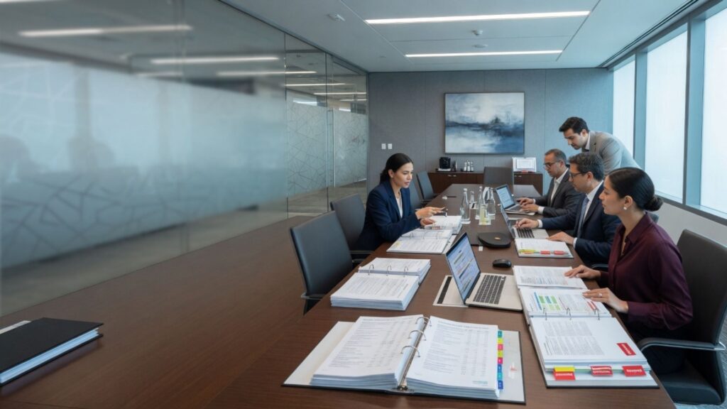 Institutional investors reviewing cryptocurrency exchange compliance documentation