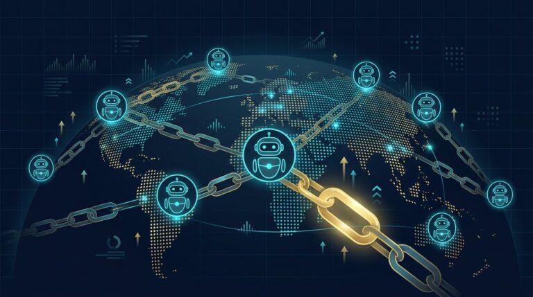 AI agent economy on blockchain with BNB Chain highlighted as the leading network