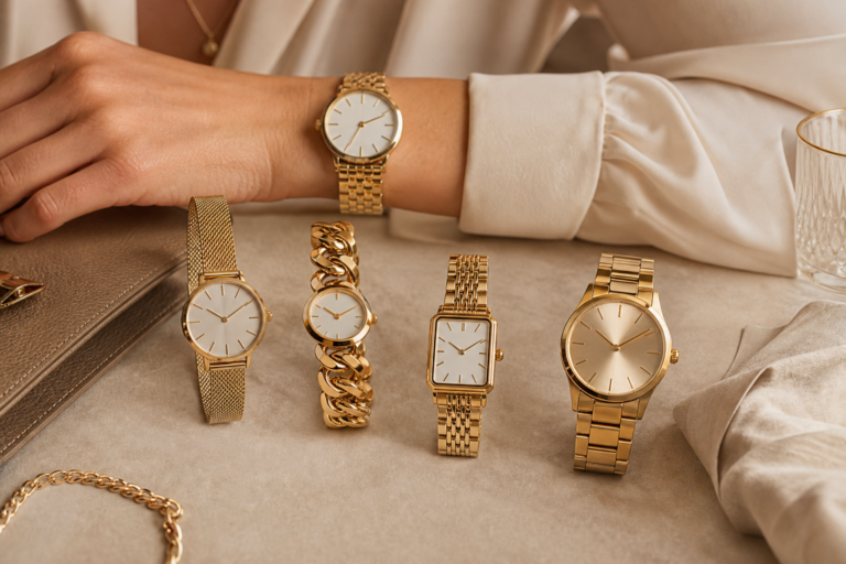 Gold Quartz Watches in elegant modern styles