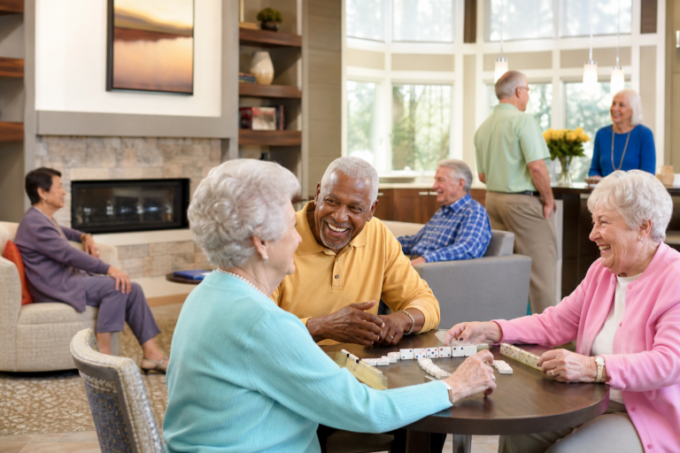 Residents socializing and building relationships at The Pointe at Lifespring