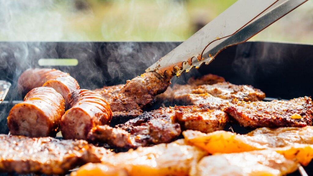 Gas grill backyard cooking