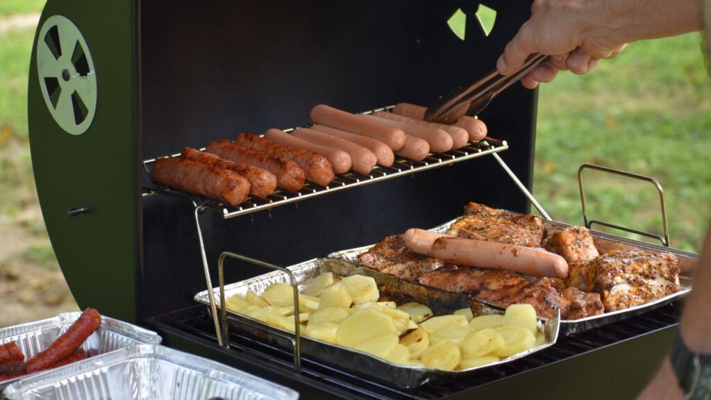Gas grill backyard cooking