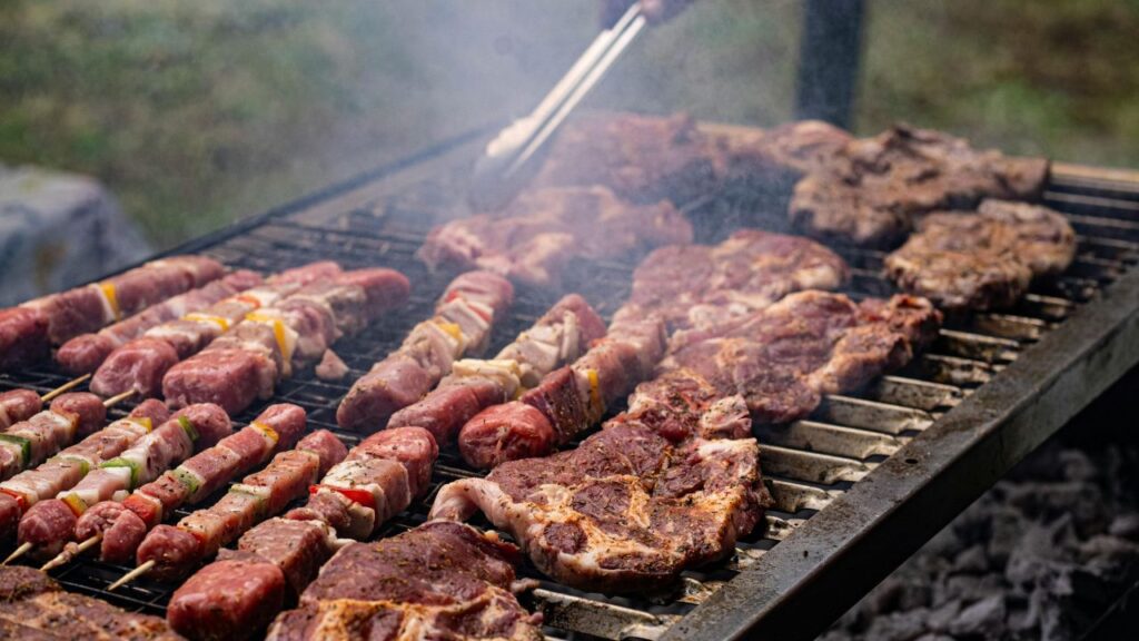 Gas grill backyard cooking