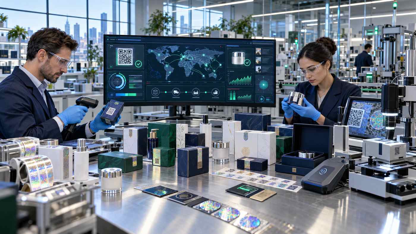 Anti counterfeit solution featuring secure product authentication, QR verification and packaging protection