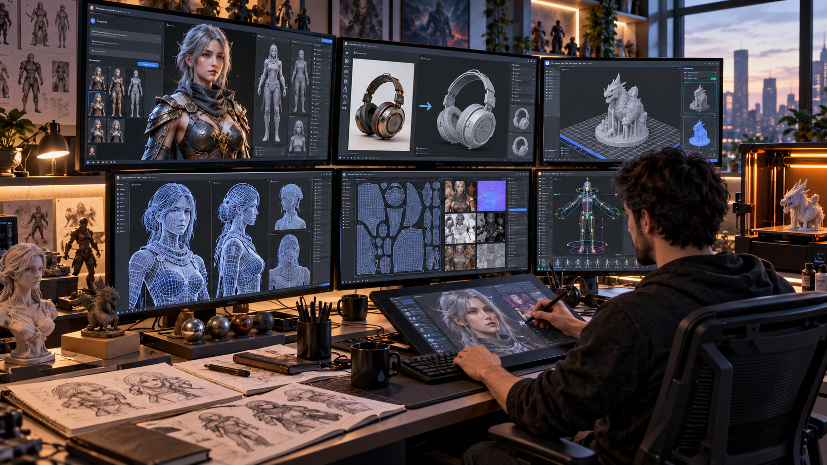Meshy AI creating textured 3D models from images