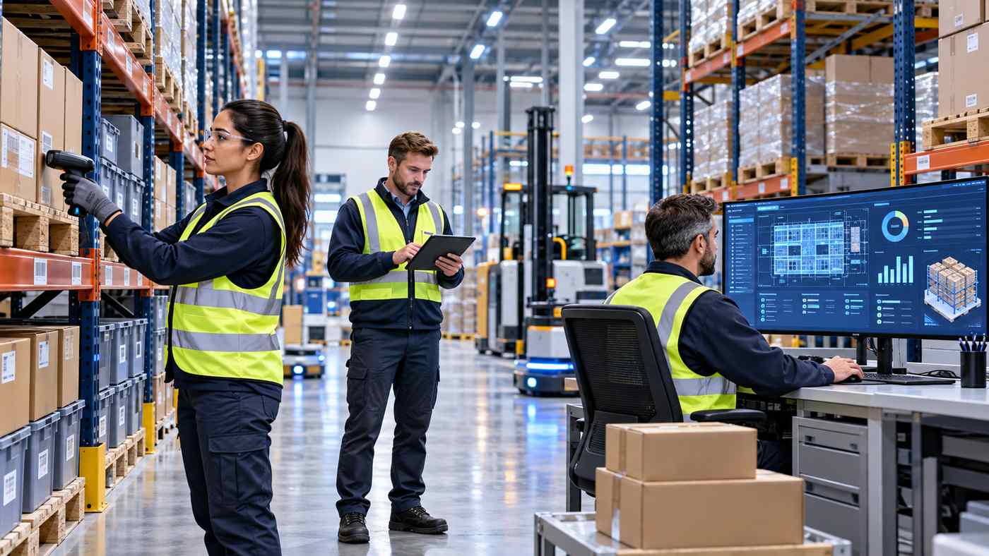 Cycle counting in a modern warehouse using barcode scanners and inventory management software