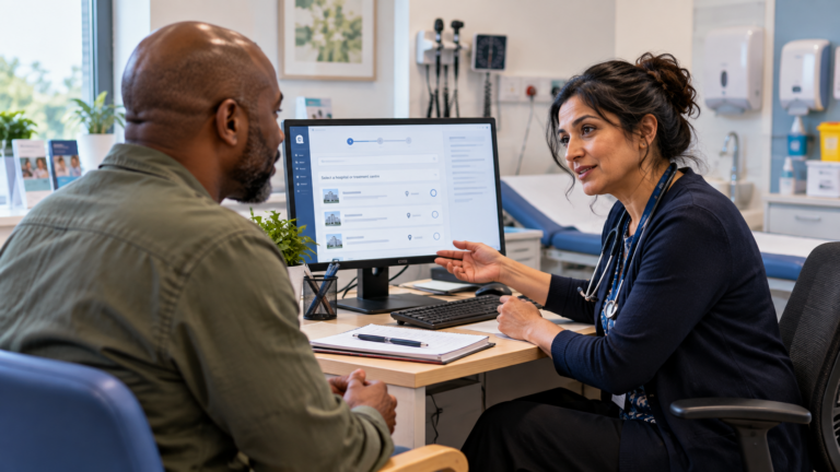 NHS Right to Choose patient discussing referral options