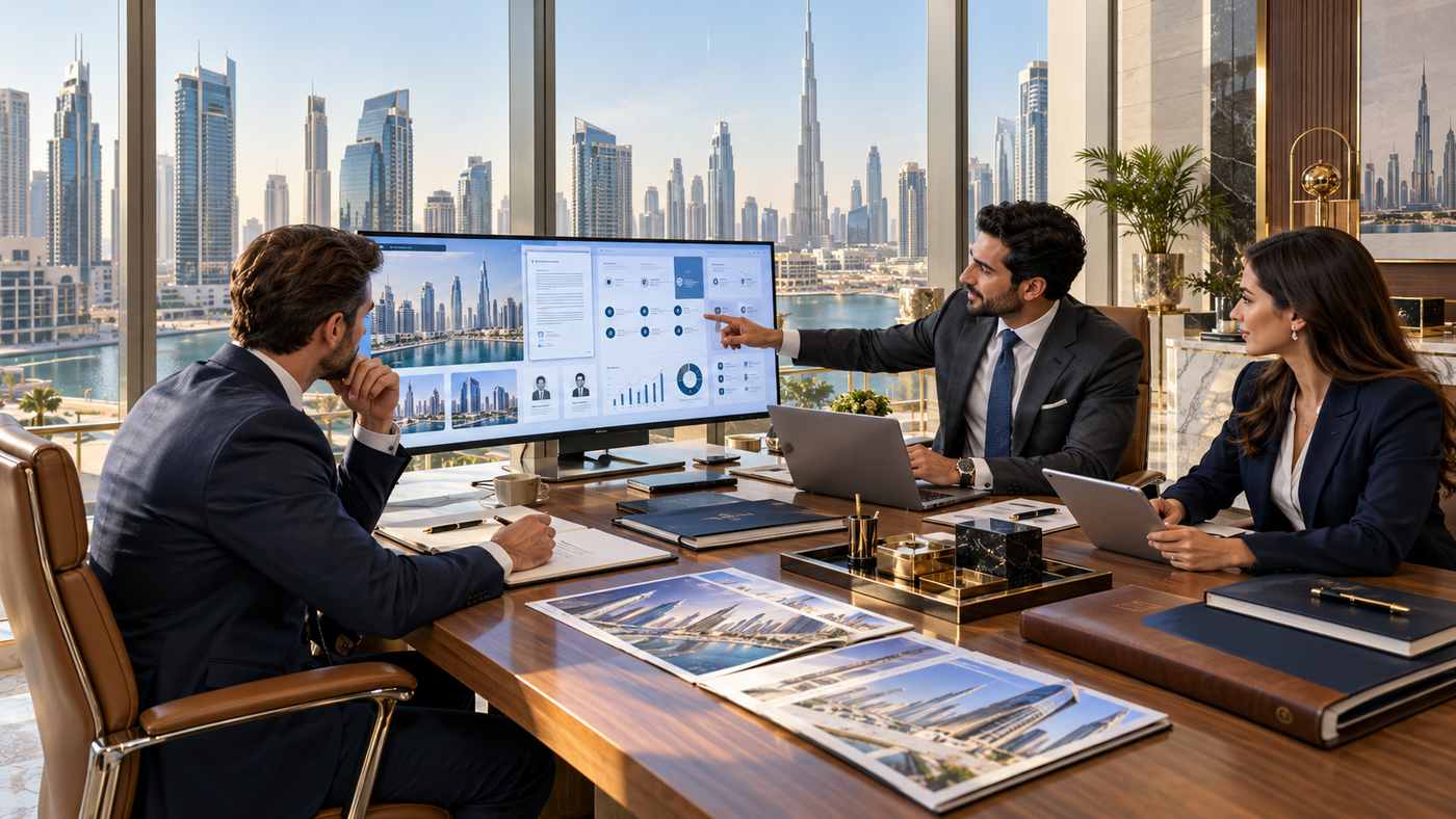 Meydan Free Zone business setup consultation in a modern Dubai corporate office
