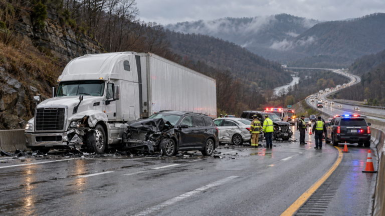 Fatal truck accidents in West Virginia highway scene