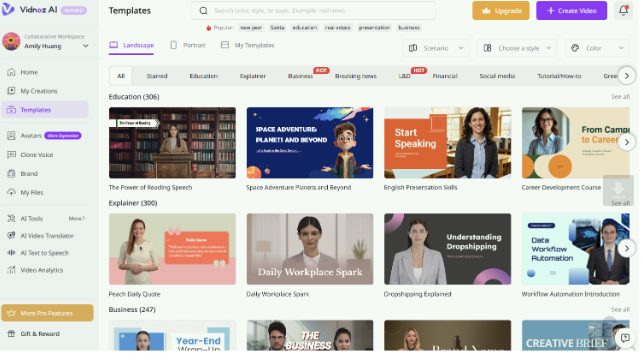 Vidnoz AI offcial website