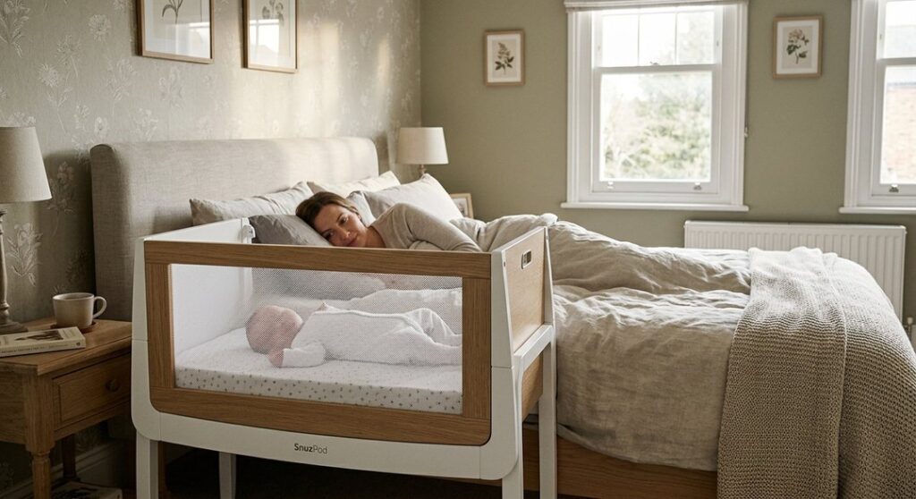 Modern wooden baby cot