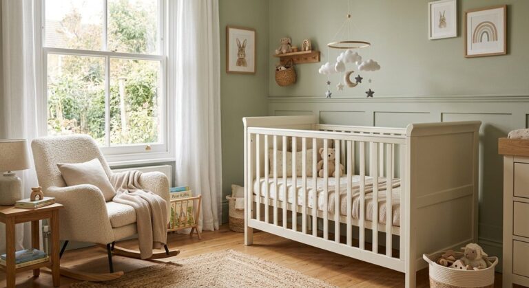 Modern wooden baby cot