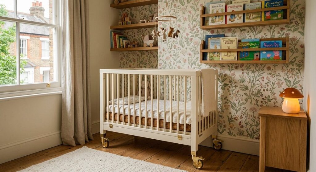 Modern wooden baby cot