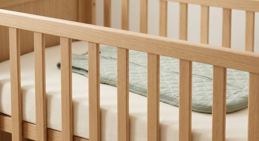 Modern wooden baby cot