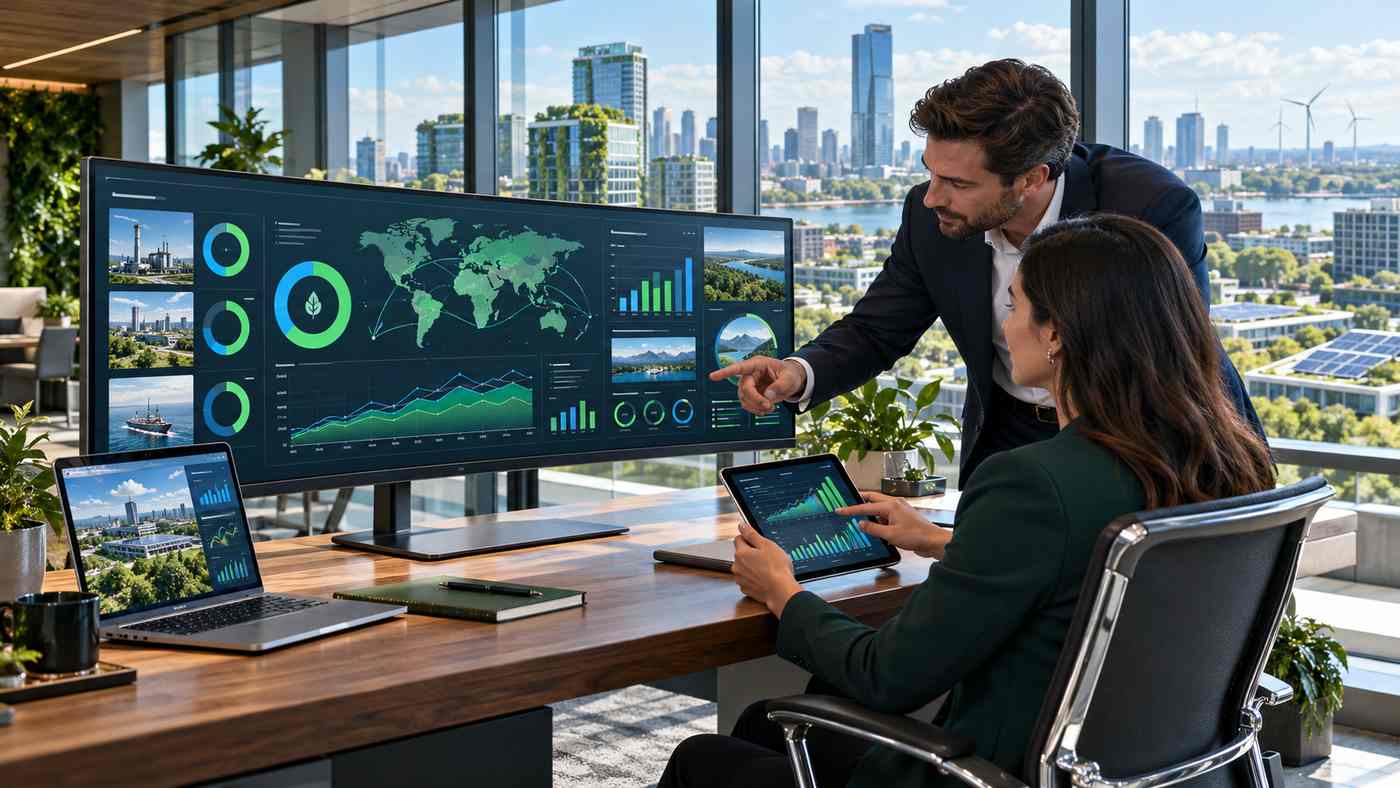 Best carbon management software dashboard showing emissions tracking and sustainability analytics