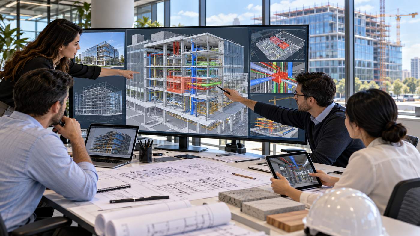 BIM Services team coordinating a detailed 3D building model