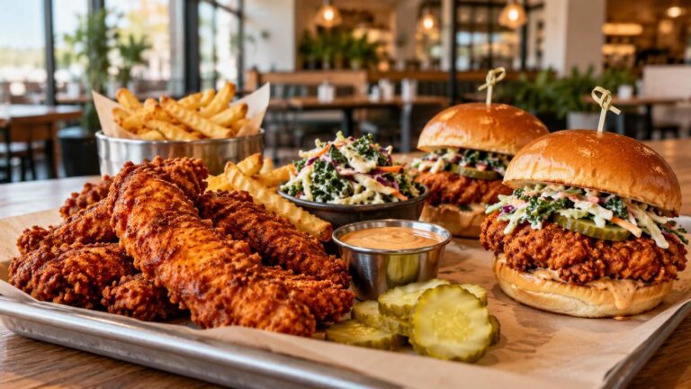 Dave’s Halal Hot Chicken menu with sliders and tenders