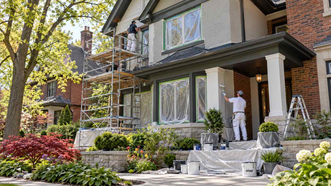 Exterior painting Toronto home renovation project
