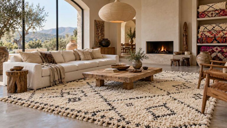 Luxury Berber rugs in an elegant modern interior