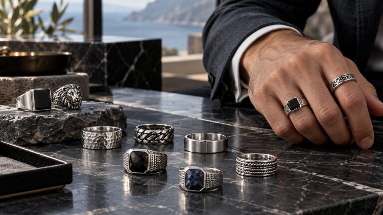 Mens silver rings in sterling silver styles