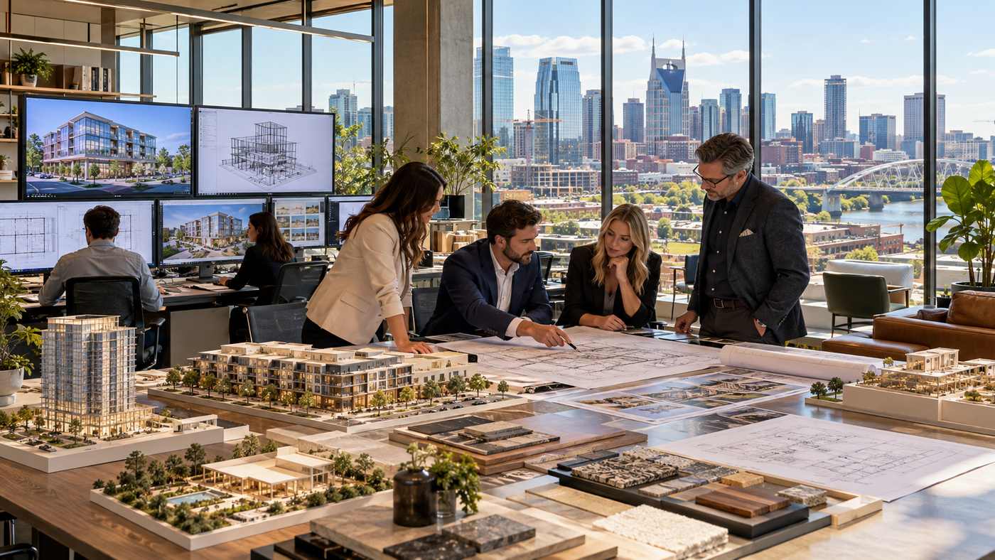 Nashville architecture firms reviewing modern building designs