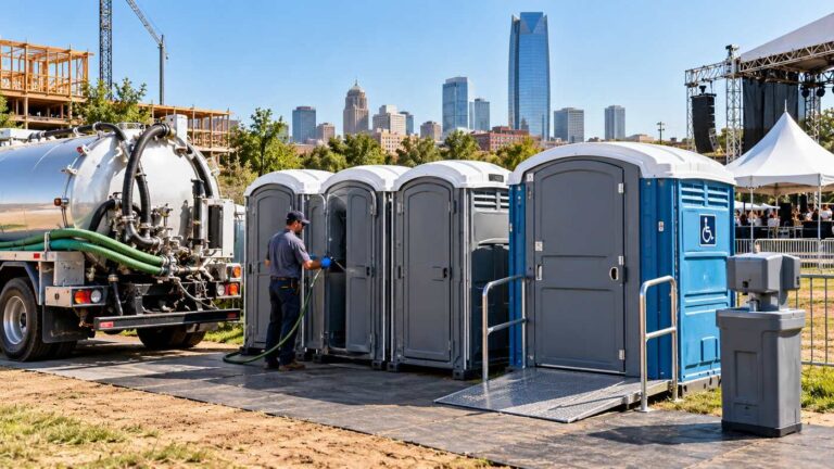 Porta potty rental in OKC for events and construction