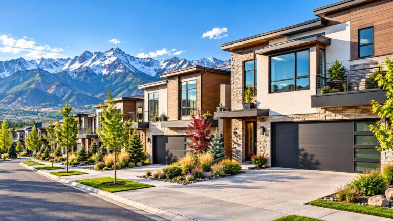 New townhomes in Salt Lake City with Wasatch Mountain views