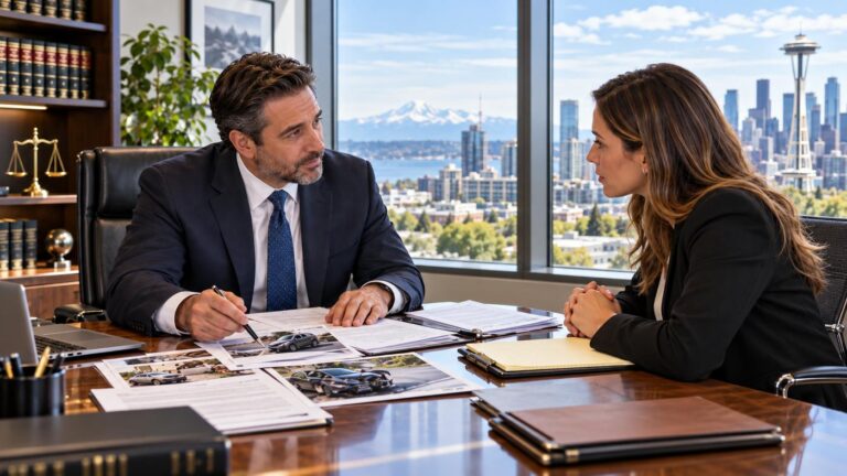 Seattle car accident lawyer discussing an injury claim