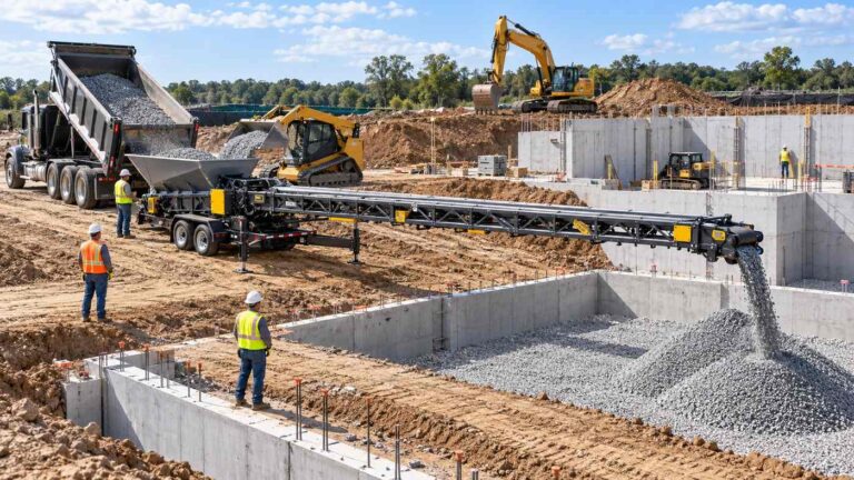 Stout Conveyors telescoping material placement system