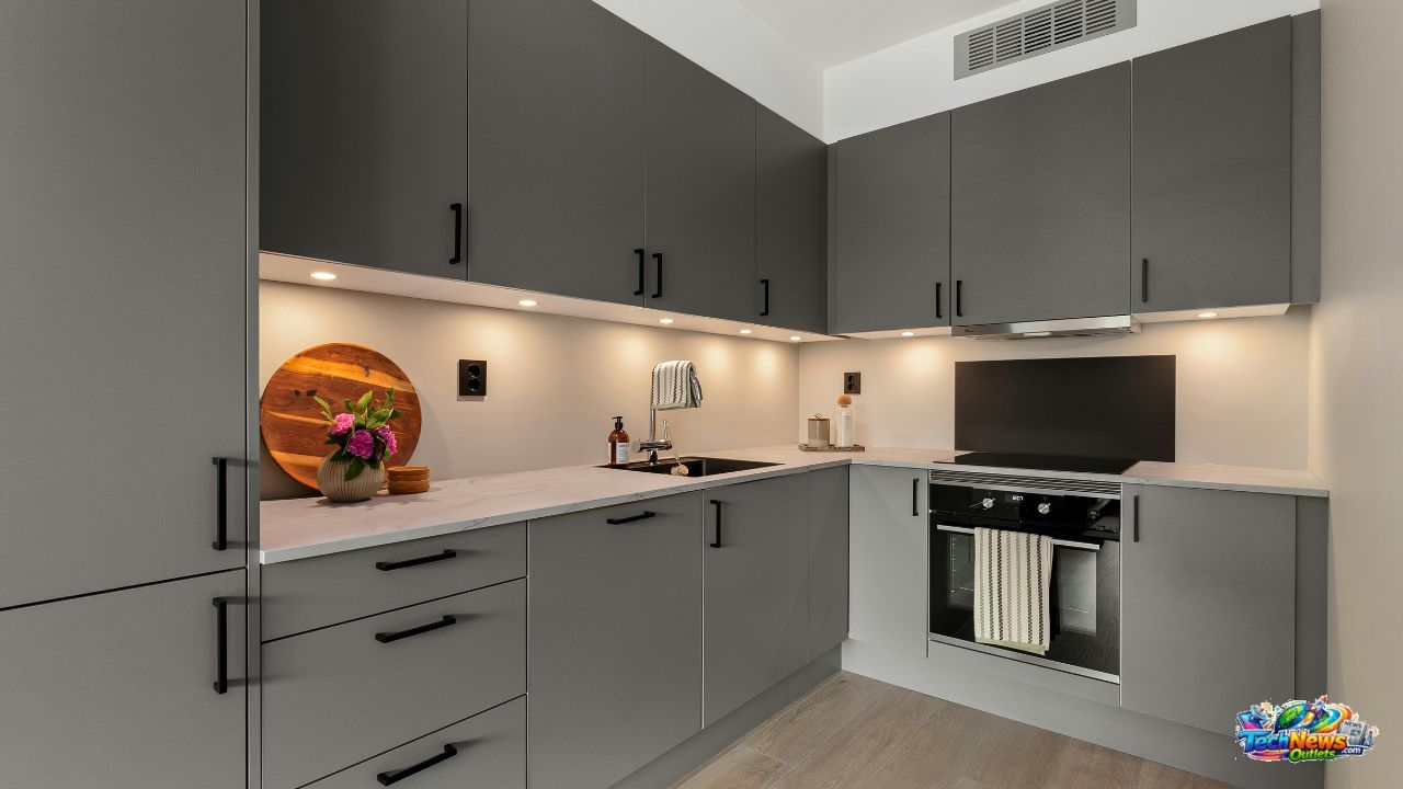 Installing modern kitchen tiles