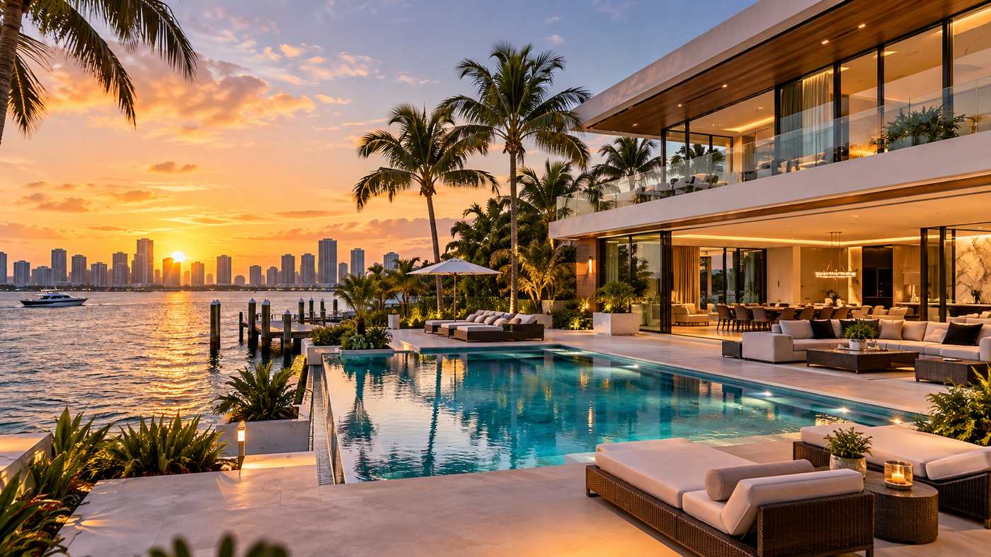 Villa Nova Miami Beach luxury waterfront villa on Hibiscus Island